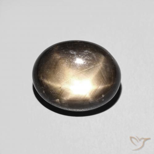 4.45ct 자연스러운 검은색 스타 사파이어, 타원형, 불투명체