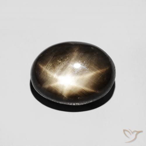 4.61ct 자연스러운 검은색 스타 사파이어, 타원형, 불투명체