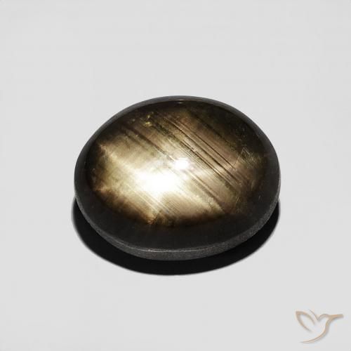 5.20ct 자연스러운 검은색 스타 사파이어, 타원형, 불투명체