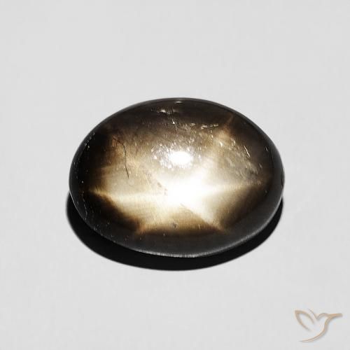 4.49ct 자연스러운 검은색 스타 사파이어, 타원형, 불투명체