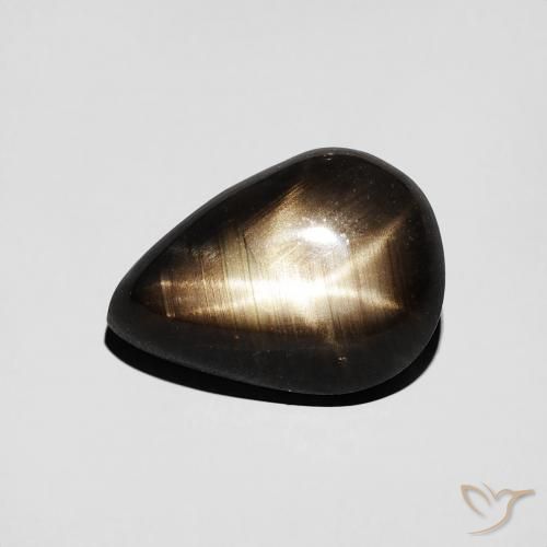 4.01ct 자연스러운 검은색 스타 사파이어, 배 모양, 불투명체