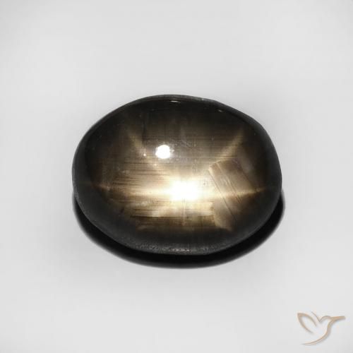 5.13ct 자연스러운 검은색 스타 사파이어, 타원형, 불투명체