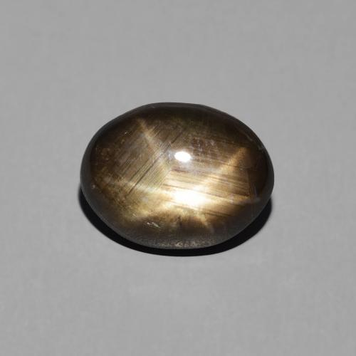 3.34ct 자연스러운 검은색 스타 사파이어, 타원형, 불투명체