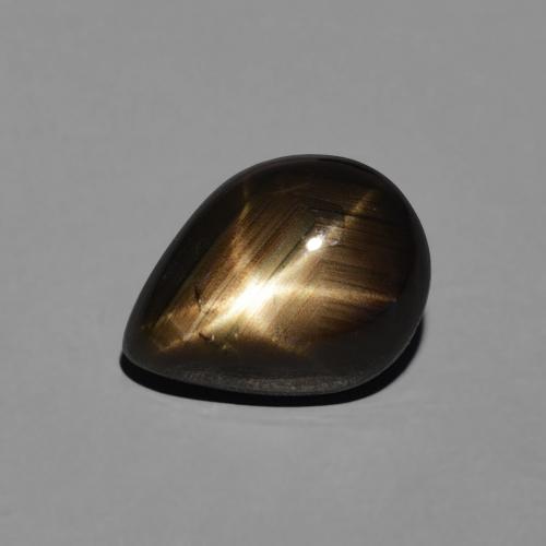 3.64ct 자연스러운 검은색 스타 사파이어, 배 모양, 불투명체