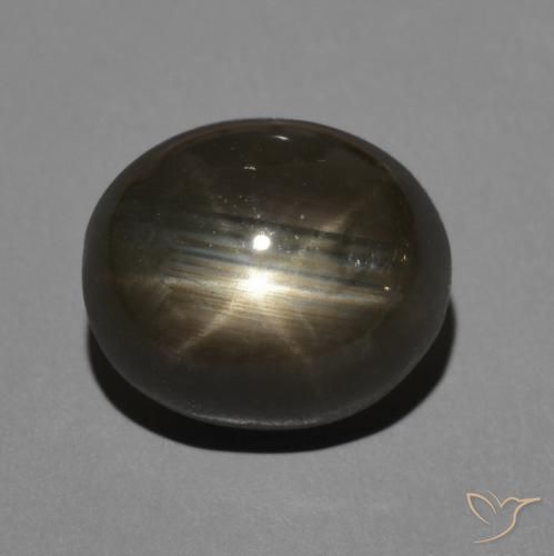 3.95ct 자연스러운 검은색 스타 사파이어, 타원형, 불투명체