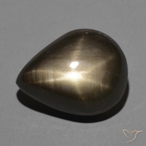 4.54ct 자연스러운 검은색 스타 사파이어, 배 모양, 불투명체