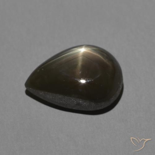 2.50캐럿 천연 검은색 스타 사파이어, 배 모양, 불투명체
