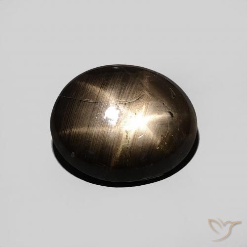 3.44ct 자연스러운 검은색 스타 사파이어, 타원형, 불투명체