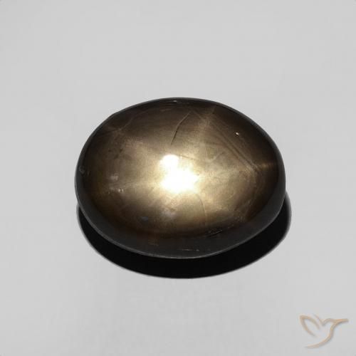 3.95ct 자연스러운 검은색 스타 사파이어, 타원형, 불투명체