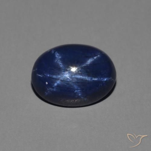 1.38ct 자연스러운 진한 파랑 스타 사파이어, 타원형, 불투명체