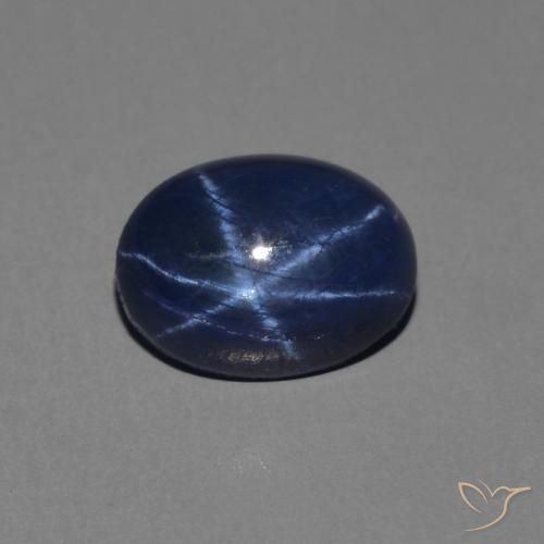 1.40ct 자연스러운 진한 파랑 스타 사파이어, 타원형, 불투명체
