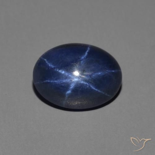 1.63ct 자연스러운 로얄 블루 스타 사파이어, 타원형, 불투명체