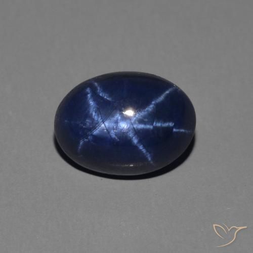 1.65ct 자연스러운 진한 파랑 스타 사파이어, 타원형, 불투명체