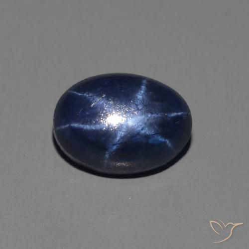 1.46ct 자연스러운 진한 파랑 스타 사파이어, 타원형, 불투명체