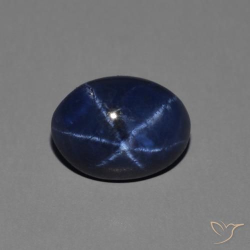 1.48ct 자연스러운 진한 파랑 스타 사파이어, 타원형, 불투명체