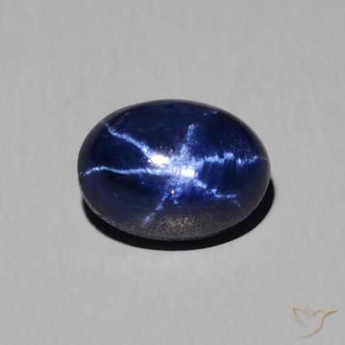 1.80ct 자연스러운 네이비 블루 스타 사파이어, 타원형, 불투명체