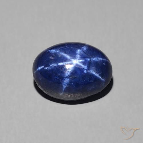 1.52ct 자연스러운 진한 파란색 스타 사파이어, 타원형, 불투명체