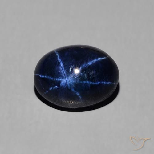 1.68ct 자연스러운 진한 파랑 스타 사파이어, 타원형, 불투명체