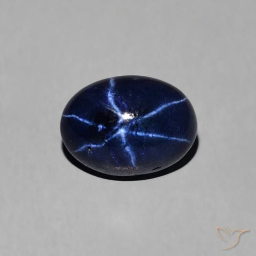 1.36ct 자연스러운 네이비 블루 스타 사파이어, 타원형, 불투명체