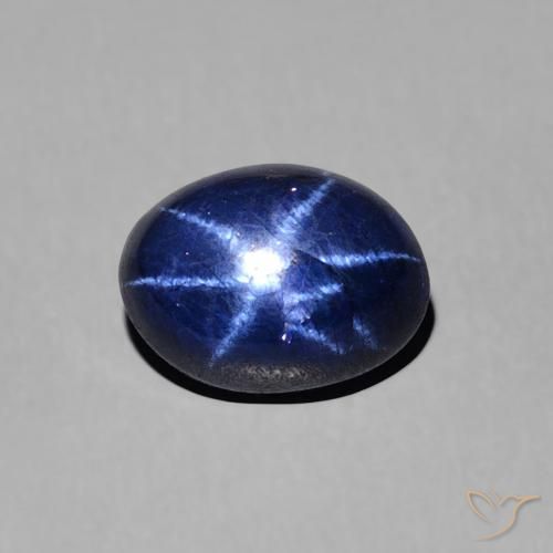 1.95ct 자연스러운 네이비 블루 스타 사파이어, 타원형, 불투명체