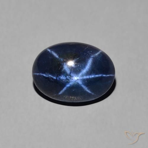 1.57ct 자연스러운 진한 파란색 스타 사파이어, 타원형, 불투명체