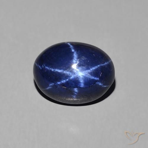 1.88ct 자연스러운 네이비 블루 스타 사파이어, 타원형, 불투명체