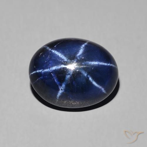 3.46ct 자연스러운 진한 파랑 스타 사파이어, 타원형, 불투명체