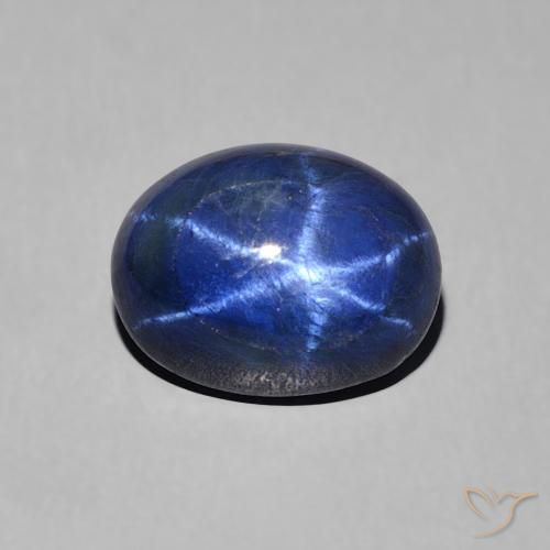 2.76ct 자연스러운 네이비 블루 스타 사파이어, 타원형, 불투명체