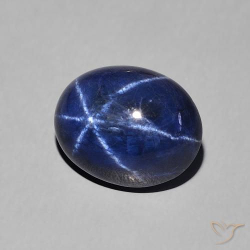 3.39캐럿 천연 네이비 블루 스타 사파이어, 타원형 컷, 9.2×7.2 mm, 불투명체