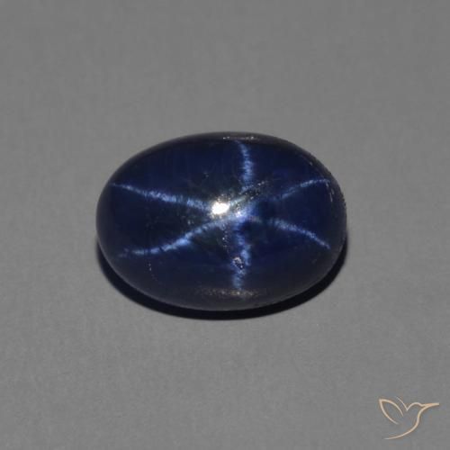 1.76ct 자연스러운 진한 파랑 스타 사파이어, 타원형, 불투명체