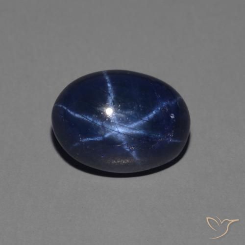 1.79캐럿 천연 다크 블루 스타 사파이어, 타원형 컷, 7.2×5.3 mm, 불투명체