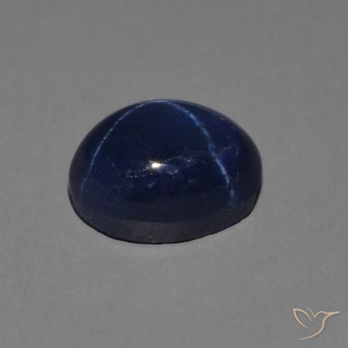 1.79캐럿 천연 다크 블루 스타 사파이어, 타원형 컷, 7.2×5.3 mm, 불투명체