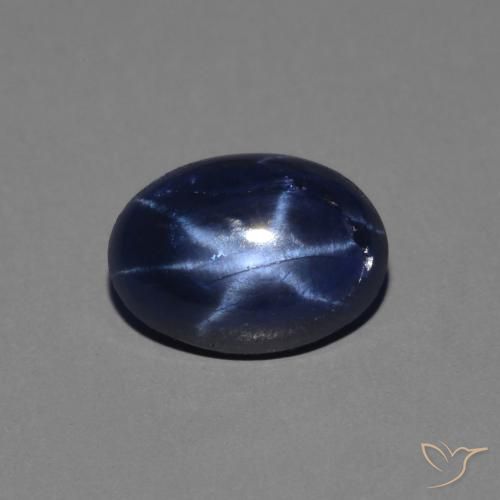 1.39ct 자연스러운 진한 파랑 스타 사파이어, 타원형, 불투명체