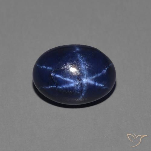 1.45ct 자연스러운 진한 파랑 스타 사파이어, 타원형, 불투명체