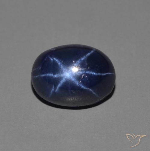 1.77ct 자연스러운 진한 파랑 스타 사파이어, 타원형, 불투명체