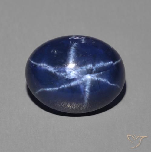 3.06ct 자연스러운 진한 파랑 스타 사파이어, 타원형, 불투명체