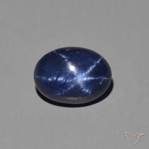 1.47ct 자연스러운 진한 파랑 스타 사파이어, 타원형, 불투명체