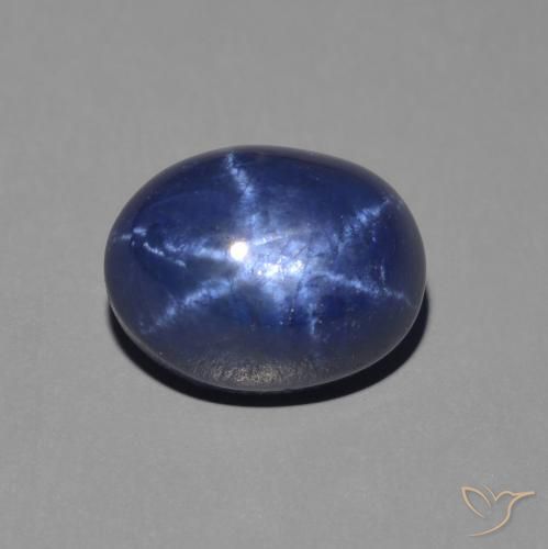 2.50ct 자연스러운 진한 파랑 스타 사파이어, 타원형, 불투명체