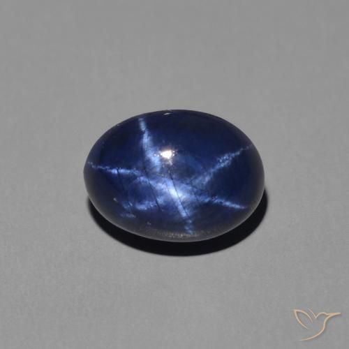 1.60ct 자연스러운 진한 파란색 스타 사파이어, 타원형, 불투명체