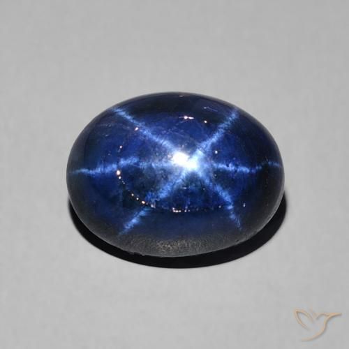 3.22ct 자연스러운 진한 파란색 스타 사파이어, 타원형, 불투명체