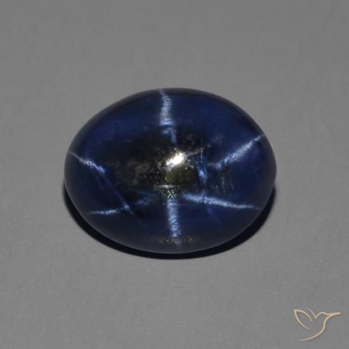 2.89ct 자연스러운 진한 파란색 스타 사파이어, 타원형, 불투명체