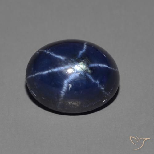 3.60ct 자연스러운 네이비 블루 스타 사파이어, 타원형, 불투명체