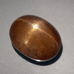 23.68캐럿 천연 골든 브라운 스타 선스톤, 타원형 컷, 18.8×14.3 mm, 불투명체