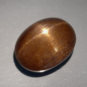 23.68캐럿 천연 골든 브라운 스타 선스톤, 타원형 컷, 18.8×14.3 mm, 불투명체