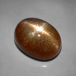 8.41캐럿 천연 골든 브라운 스타 선스톤, 타원형 컷, 13.9×10.5 mm, 불투명체