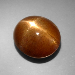 14.95캐럿 천연 골든 브라운 스타 선스톤, 타원형 컷, 15.9×14.3 mm, 불투명체