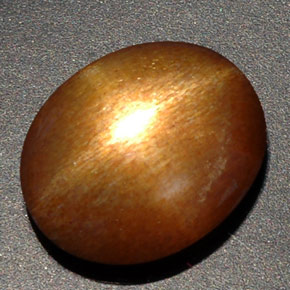 8.09캐럿 천연 골든 브라운 스타 선스톤, 타원형 컷, 16×13.2 mm, 불투명체