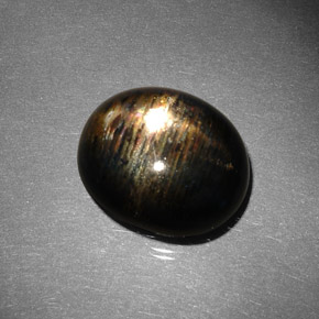 10.22캐럿 천연 골든 브라운 스타 선스톤, 타원형 컷, 14.6×12.1 mm, 불투명체