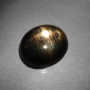 10.22캐럿 천연 골든 브라운 스타 선스톤, 타원형 컷, 14.6×12.1 mm, 불투명체
