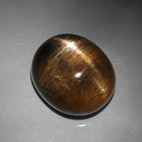 12.68캐럿 천연 골든 브라운 스타 선스톤, 타원형 컷, 15.6×13.4 mm, 불투명체
